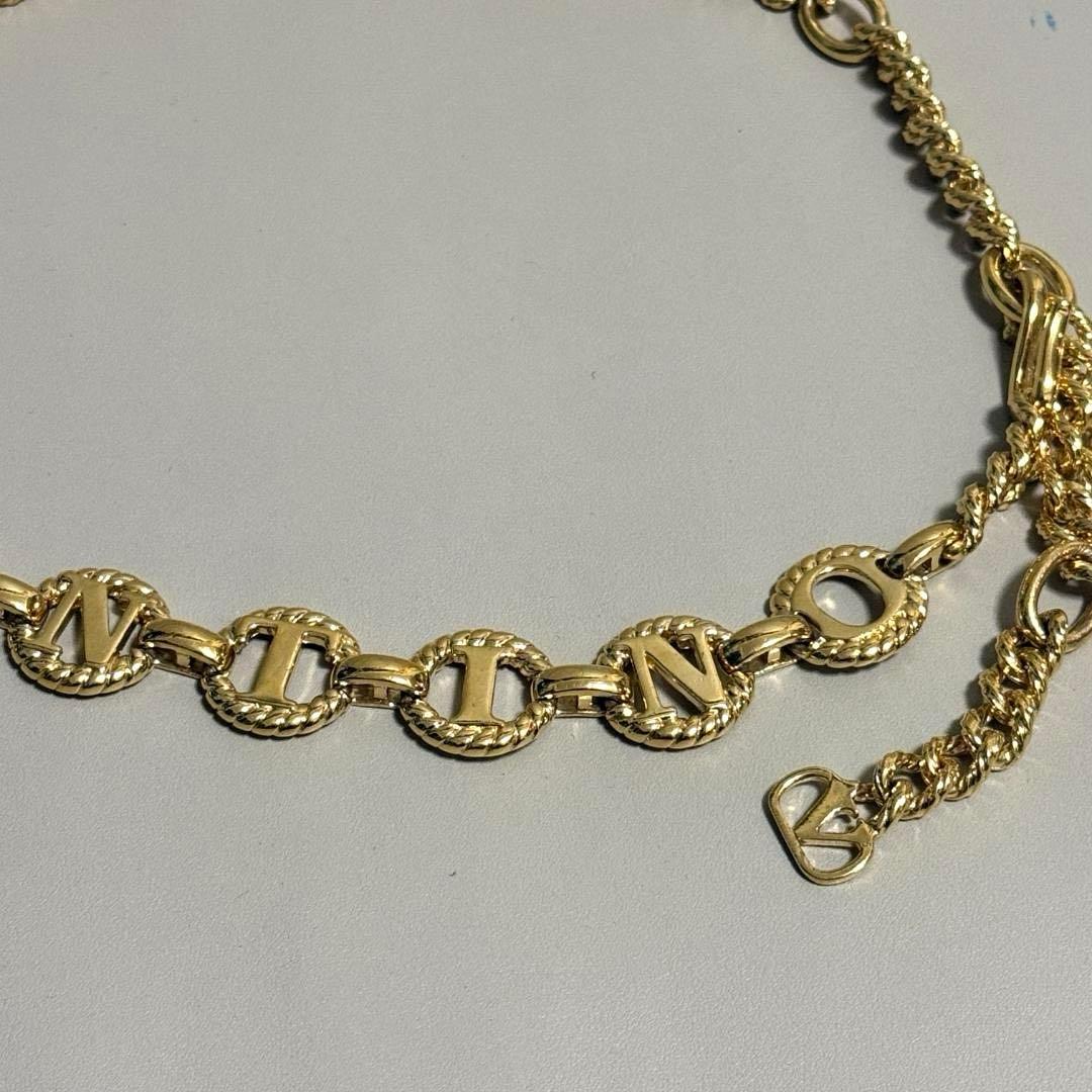 希少✨VALENTINO ヴァレンティノ メタル チェーンベルト ロゴ ゴールド