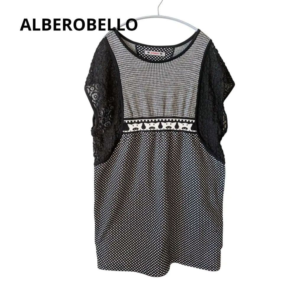 アルベロベロ♥️ノースリーブ チュニック ブラック/ホワイト