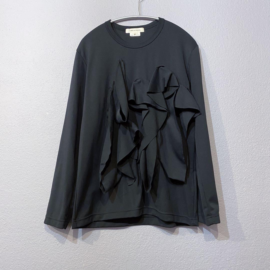 コムデギャルソン エステルフリルカットソー ブラック AD2024