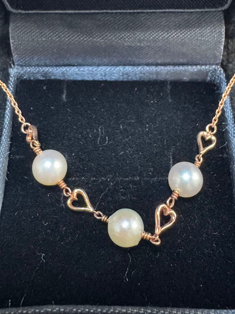K10PG パール・ハートモチーフ ネックレス