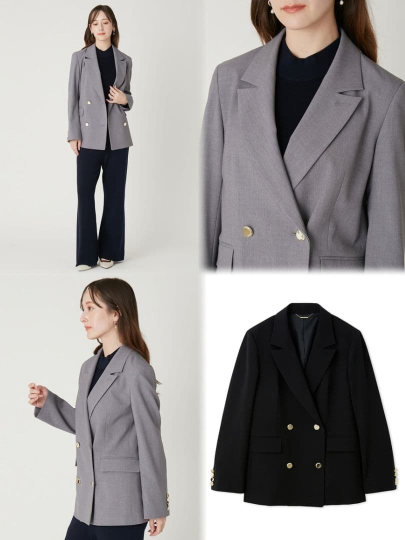 テーラードジャケット ダブルブレストブラック　FRAYI.D