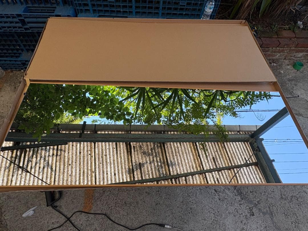 【美品】ダンスミラー 割れない鏡 幅60x160cm 姿見 木色 4番