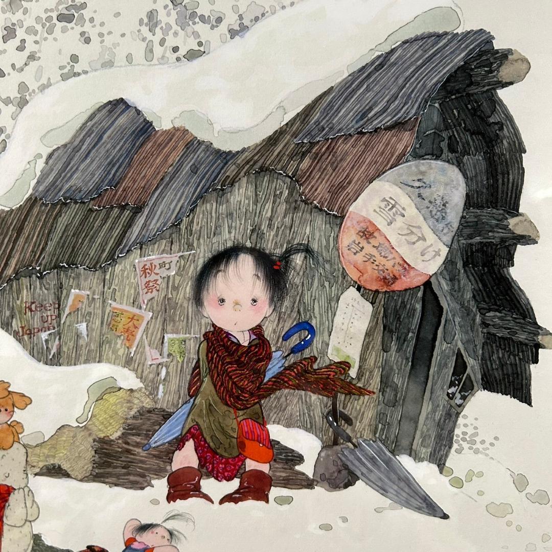 美品 中島潔「静寂」レフグラフ 直筆サイン入 作品保証書有 額縁入り