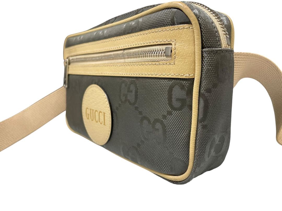 GUCCI グッチ　オフザグリッド　ボディバッグ　ウエストポーチ　GG レザー