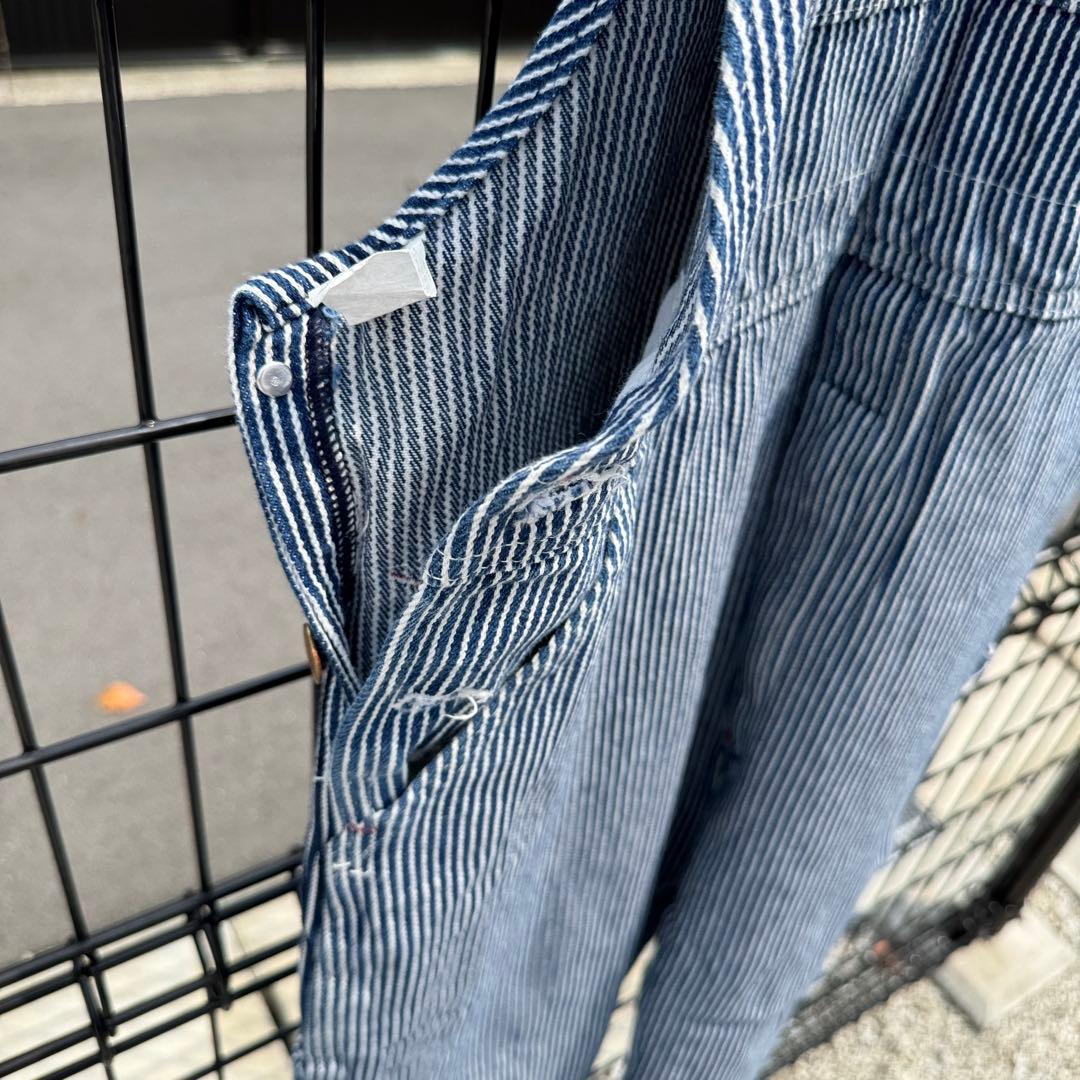 USA製 ROUND HOUSE オーバーオール ヒッコリーストライプ