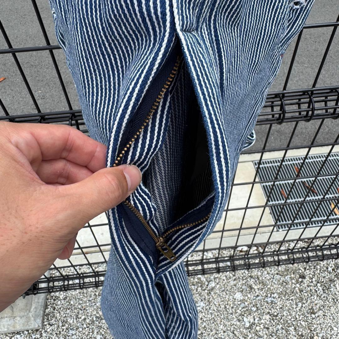 USA製 ROUND HOUSE オーバーオール ヒッコリーストライプ