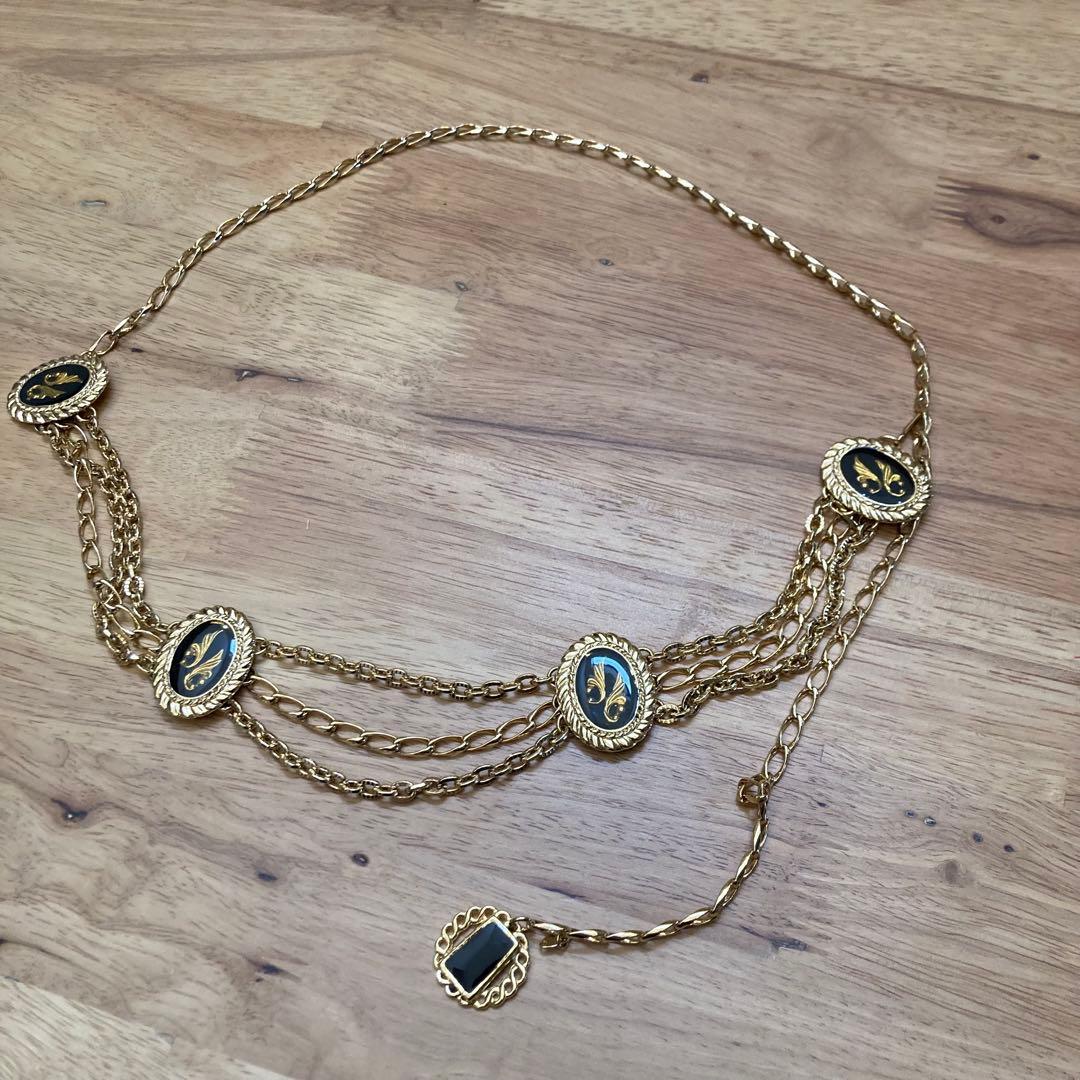 ダッフィー⭐︎ゴージャスゴールドカラーチェーン 多層デザイン ベルト