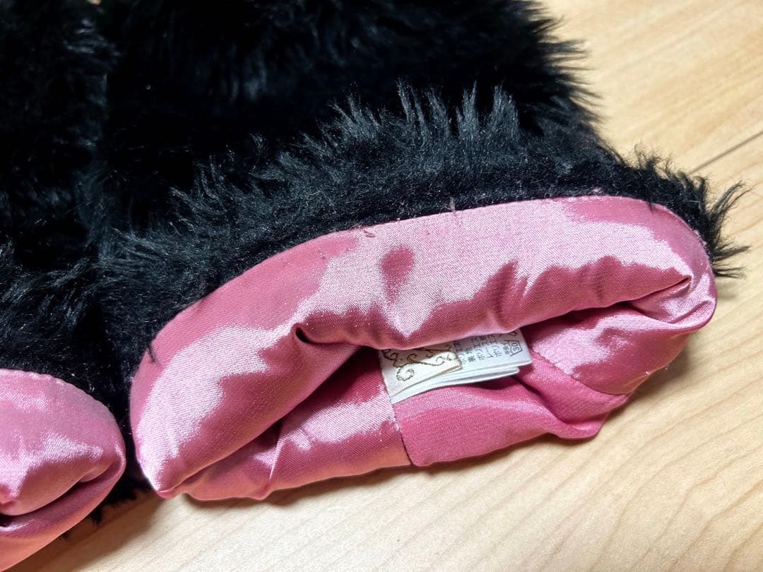 GOLDS♡チェーン付き♡ファー♡レッグカバー♡ZIP♡総レース♡黒×ピンク