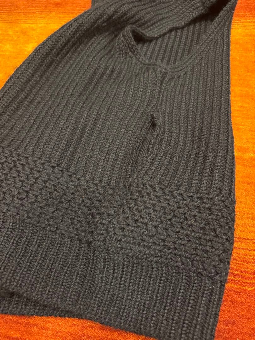 Y's （ワイズ）　ニット　フード　ベスト　サイズ2　ブラック　ヨージ　ヤマモト