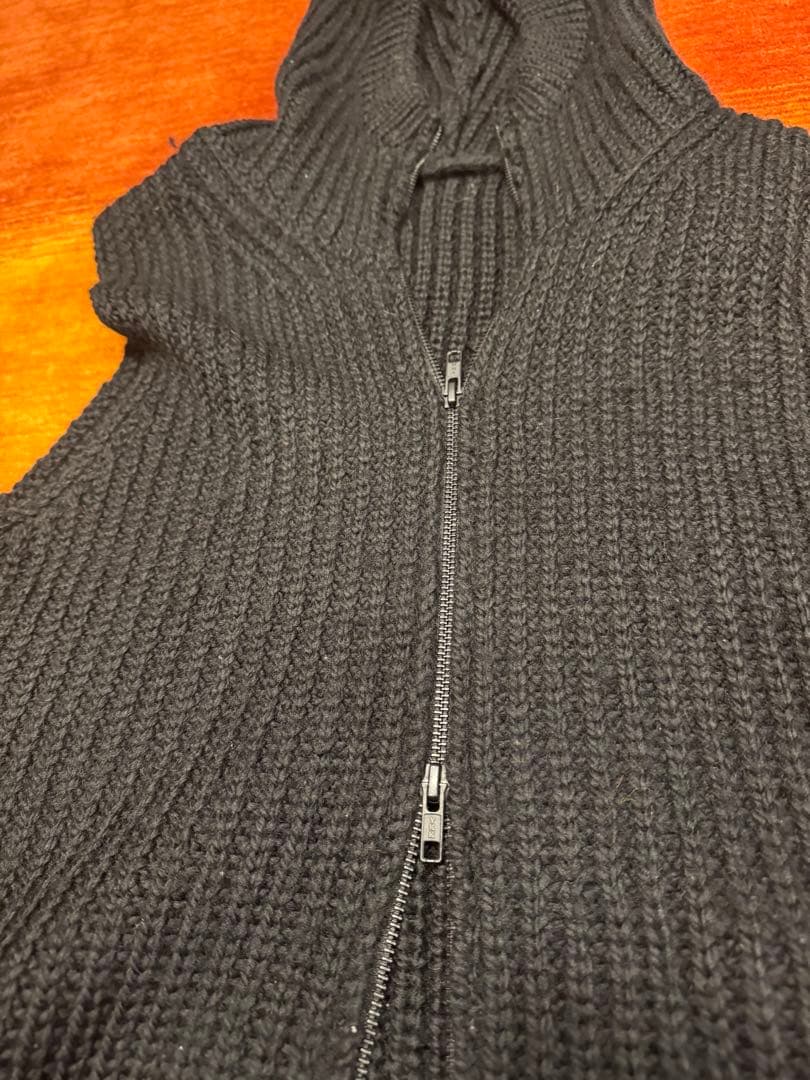 Y's （ワイズ）　ニット　フード　ベスト　サイズ2　ブラック　ヨージ　ヤマモト