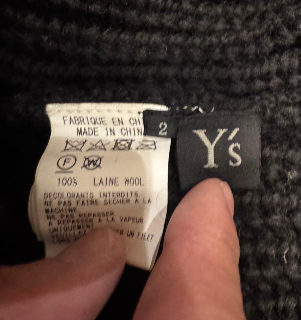 Y's （ワイズ）　ニット　フード　ベスト　サイズ2　ブラック　ヨージ　ヤマモト