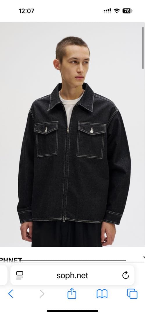 ジャケット・アウター SOPHNET. DENIM DRIZZLER JACKET INDIGO/XL