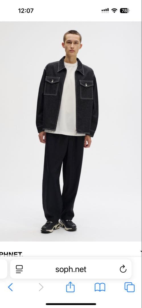 ジャケット・アウター SOPHNET. DENIM DRIZZLER JACKET INDIGO/XL