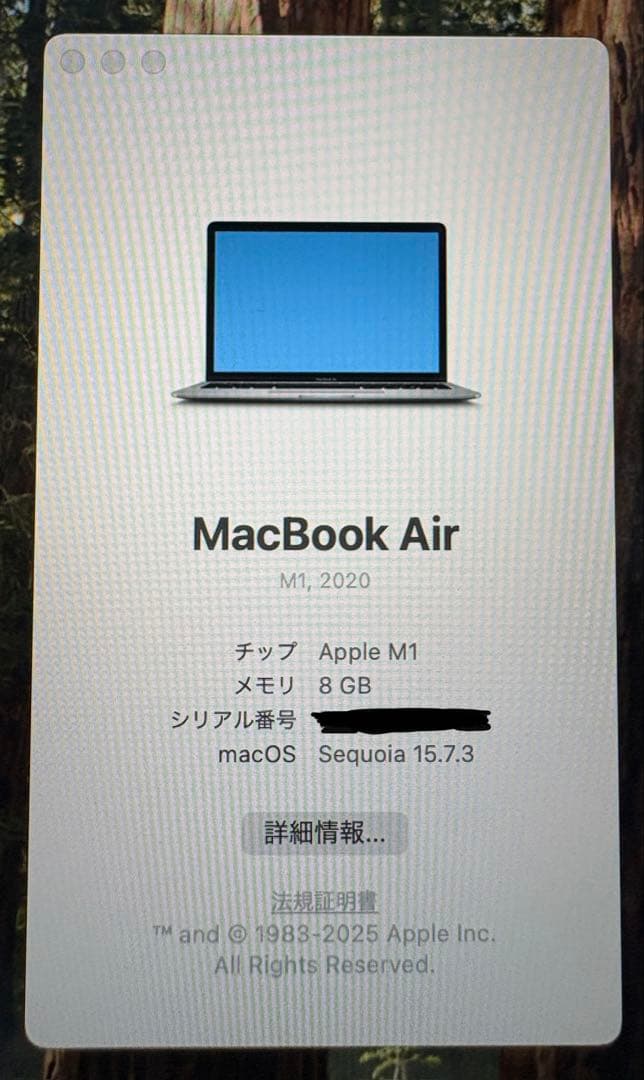 MacBook本体 MacBook Air m1 RAM8gb SSD512gb