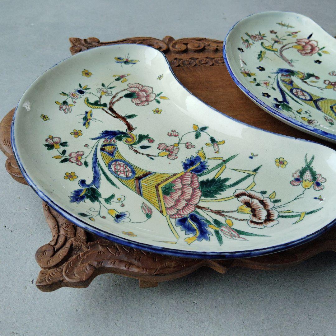 GIEN ジアン シノワズリプレート2枚セット　 フランスアンティーク