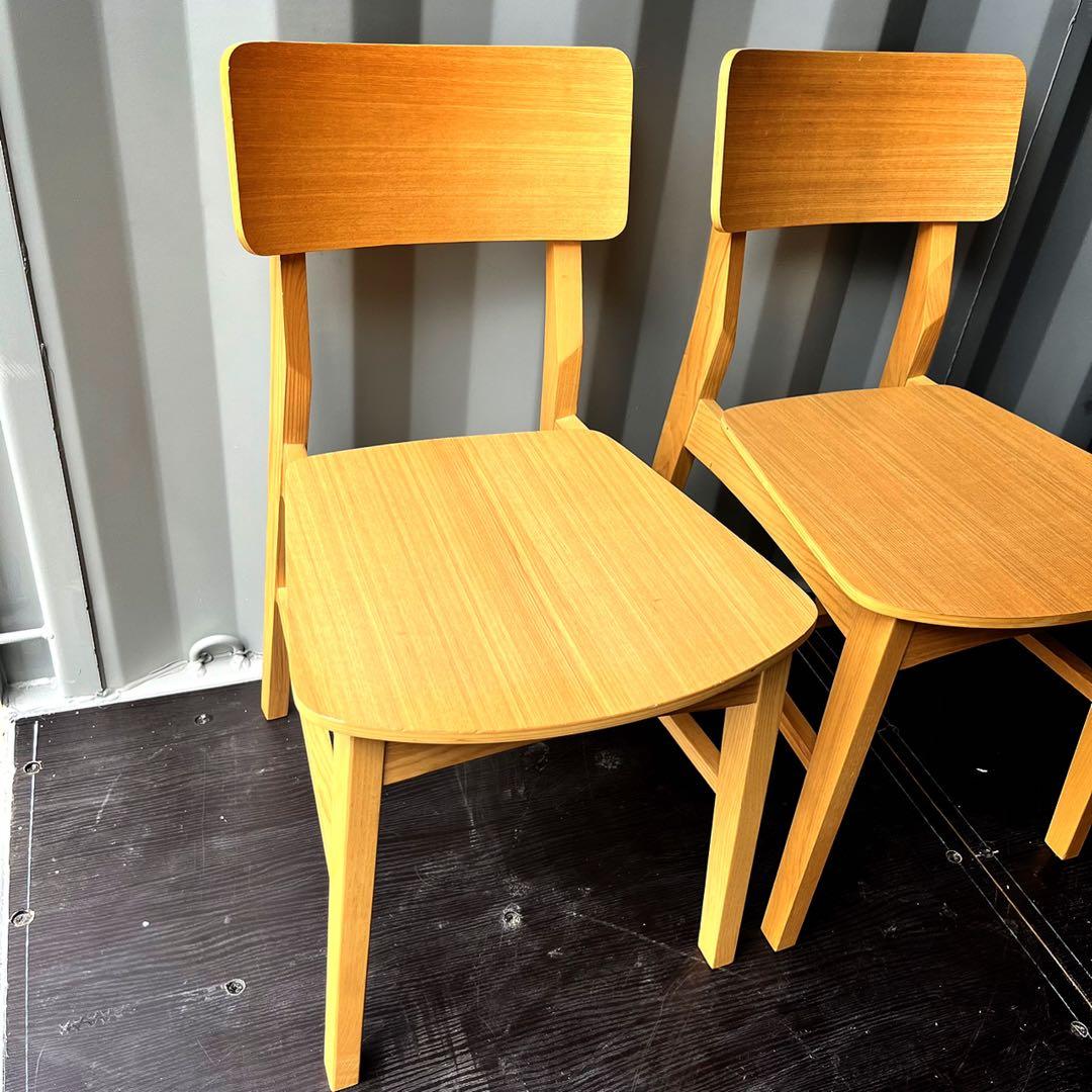 取付無料！フランフラン コムンチェア 北欧風天然木ナチュラルダイニングチェア２脚