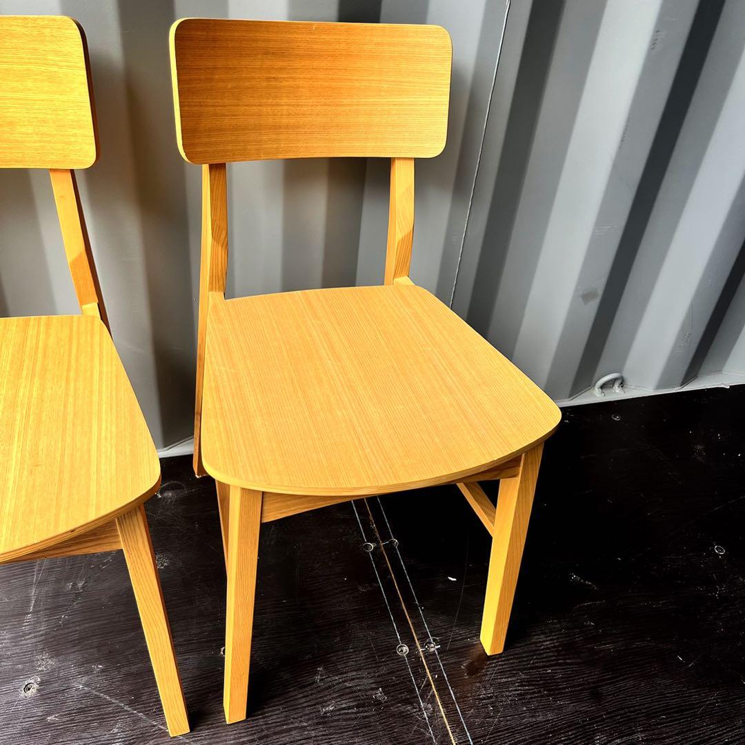取付無料！フランフラン コムンチェア 北欧風天然木ナチュラルダイニングチェア２脚