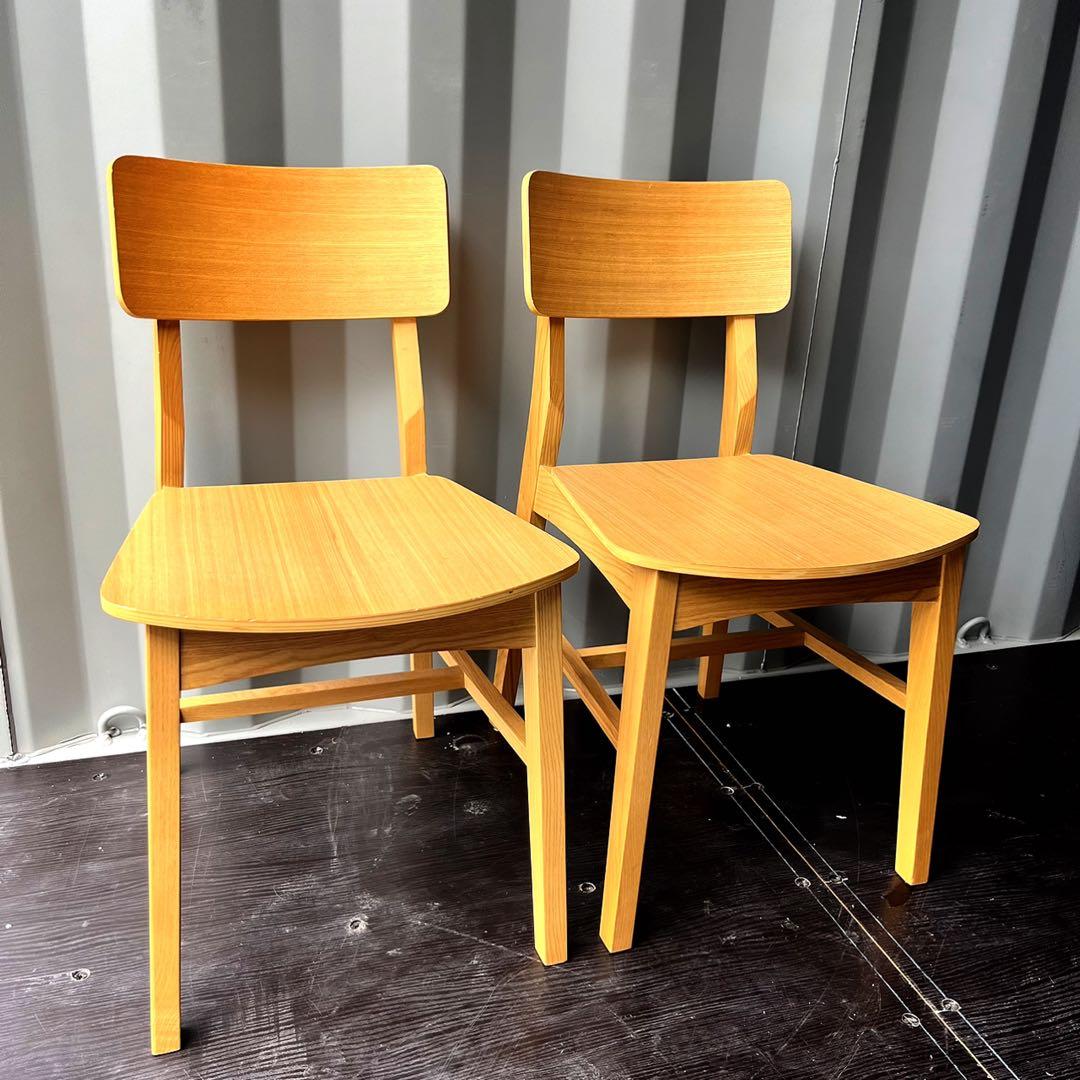 取付無料！フランフラン コムンチェア 北欧風天然木ナチュラルダイニングチェア２脚