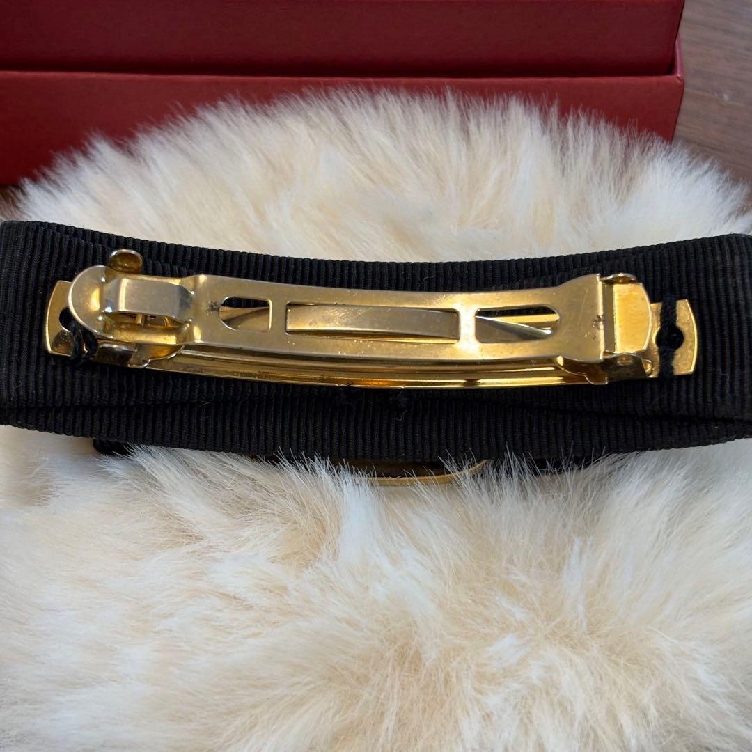 フェラガモ ヴァラリボン バレッタ ブラック　黒　 ゴールド金具 箱付き