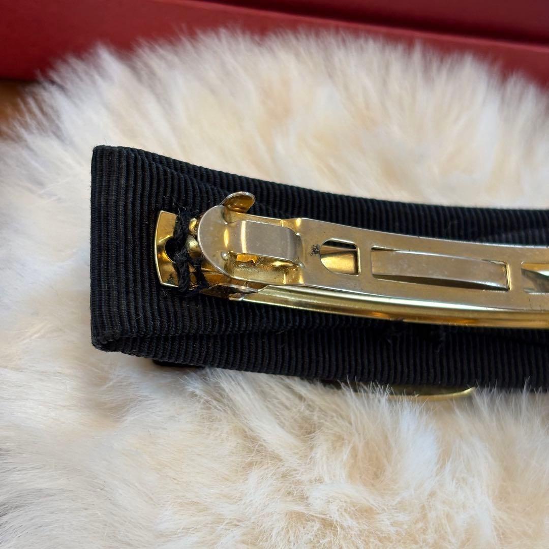 フェラガモ ヴァラリボン バレッタ ブラック　黒　 ゴールド金具 箱付き