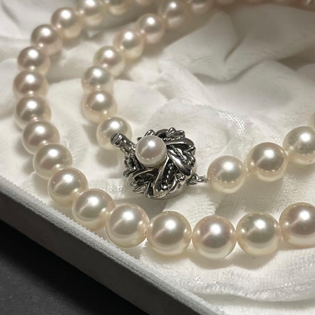 【テリ良✨美品】あこや本真珠 ネックレス 7.5-8.0 アコヤパール シルバー