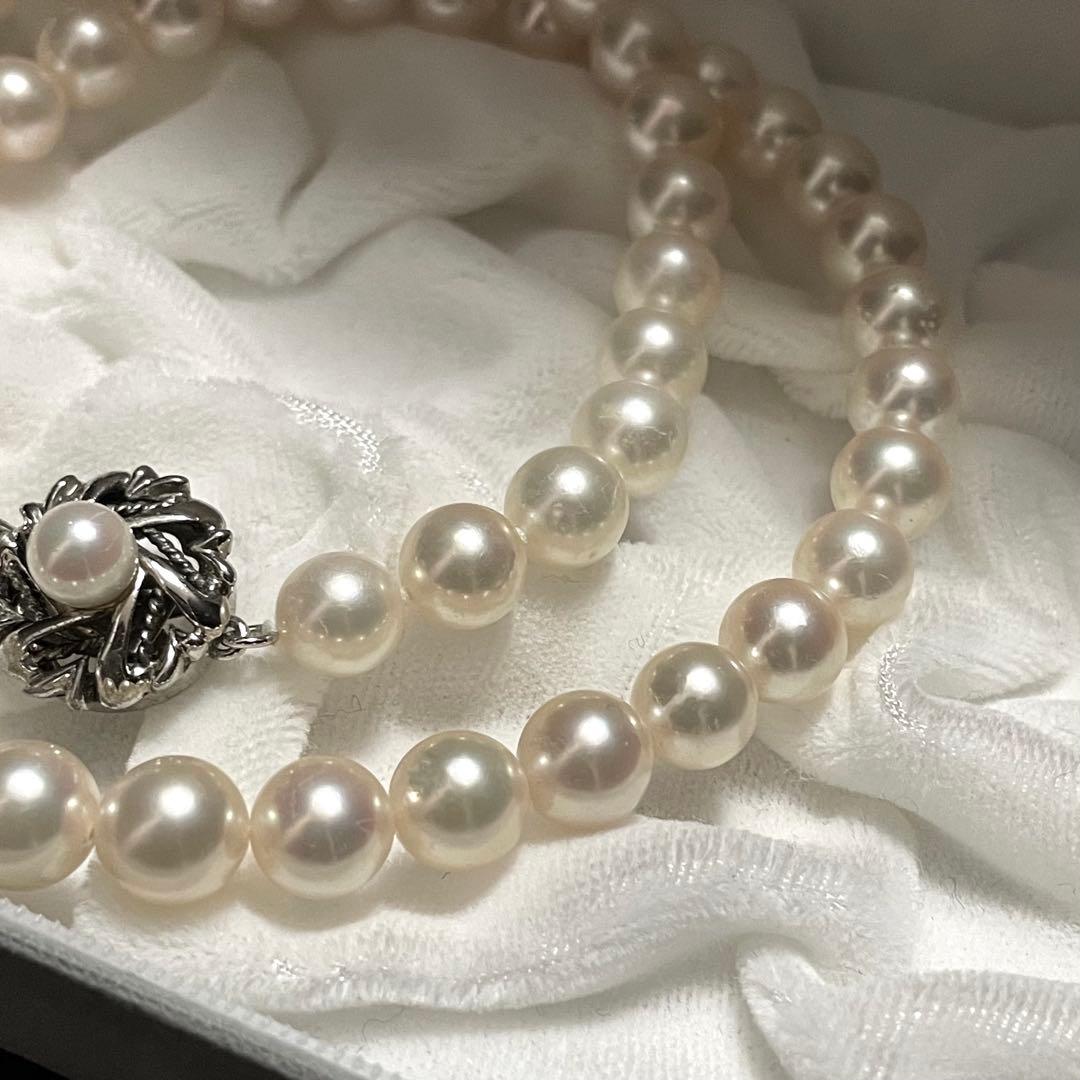 【テリ良✨美品】あこや本真珠 ネックレス 7.5-8.0 アコヤパール シルバー