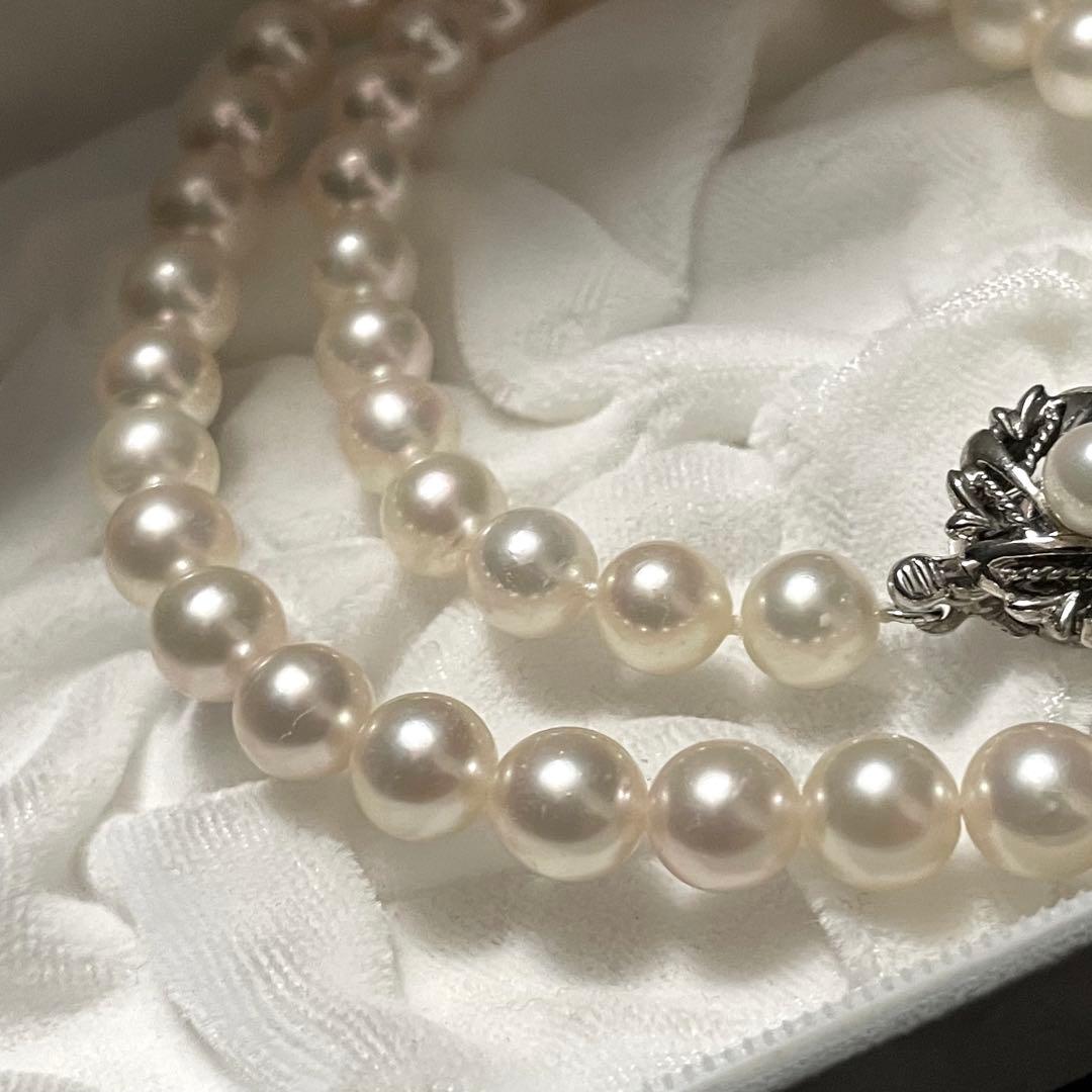 【テリ良✨美品】あこや本真珠 ネックレス 7.5-8.0 アコヤパール シルバー