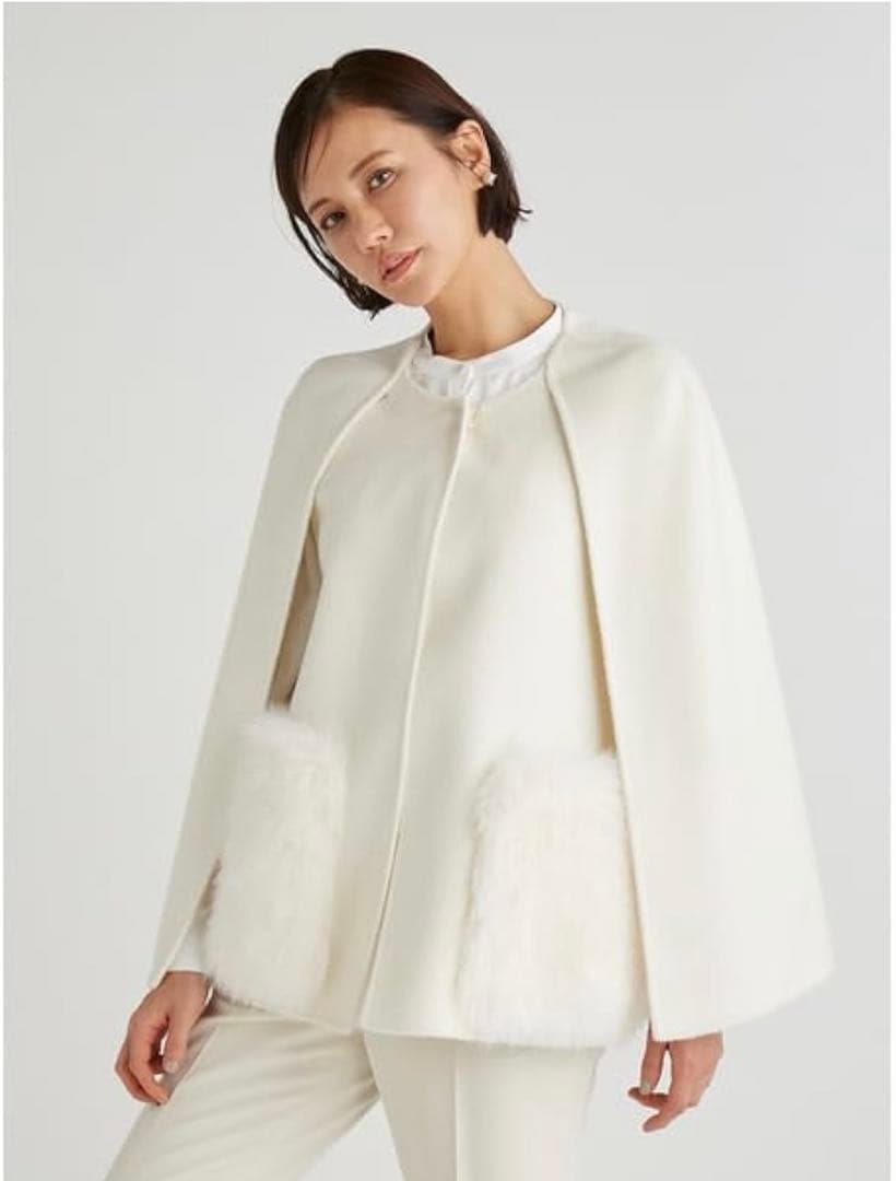 m*⋆様 美品　セルフォード　ファーポケットリバーケープジャケット CWFC23