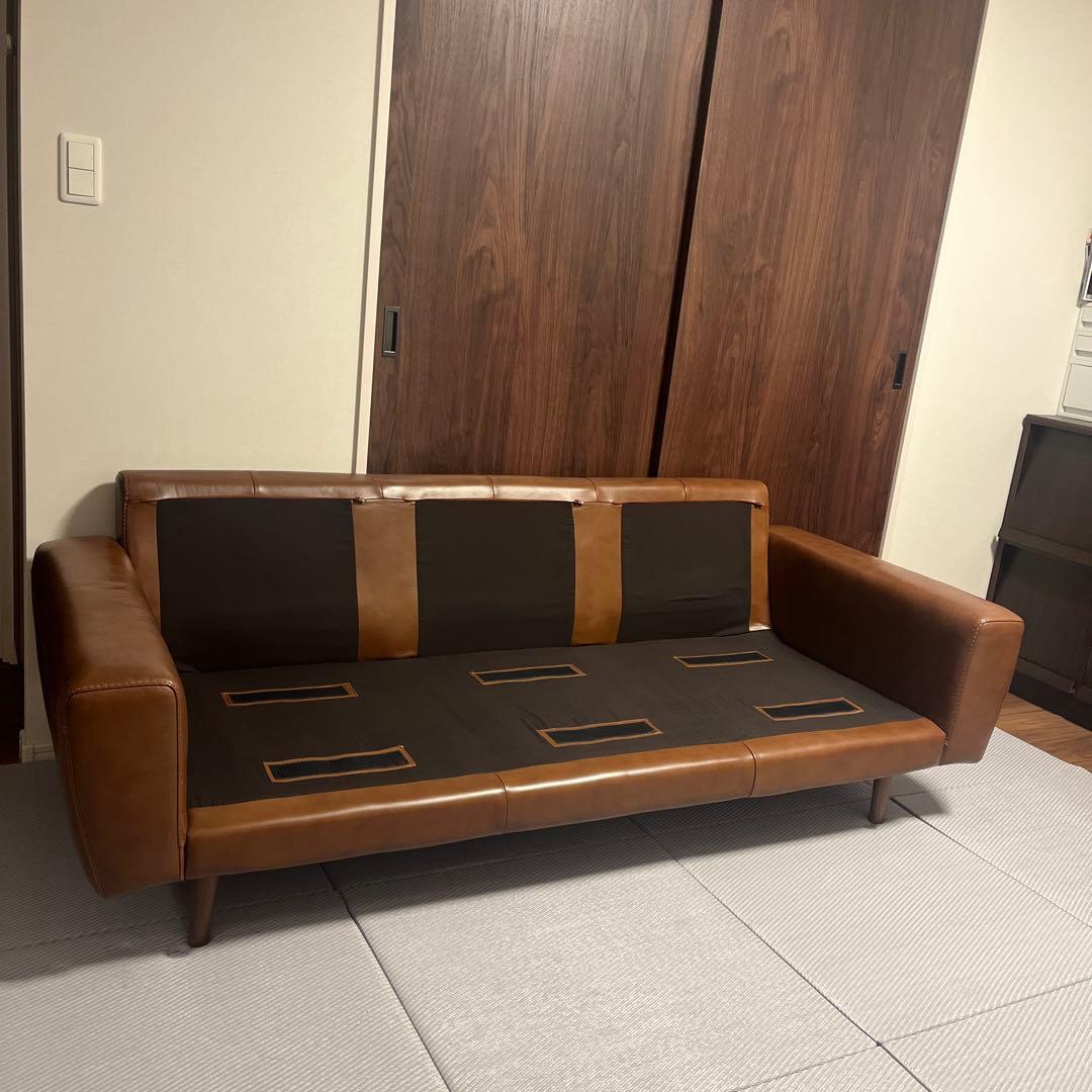 【送料込】unicoウニコ　MOLNモルン レザーソファ3シーター　3人掛け