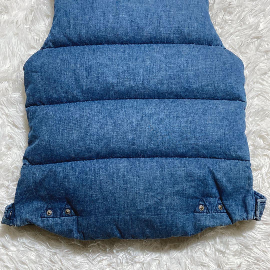 あんぼ ⭐️レミレリーフ　ダウンベスト　インディゴ　スタッズ　スカーフ柄　S
