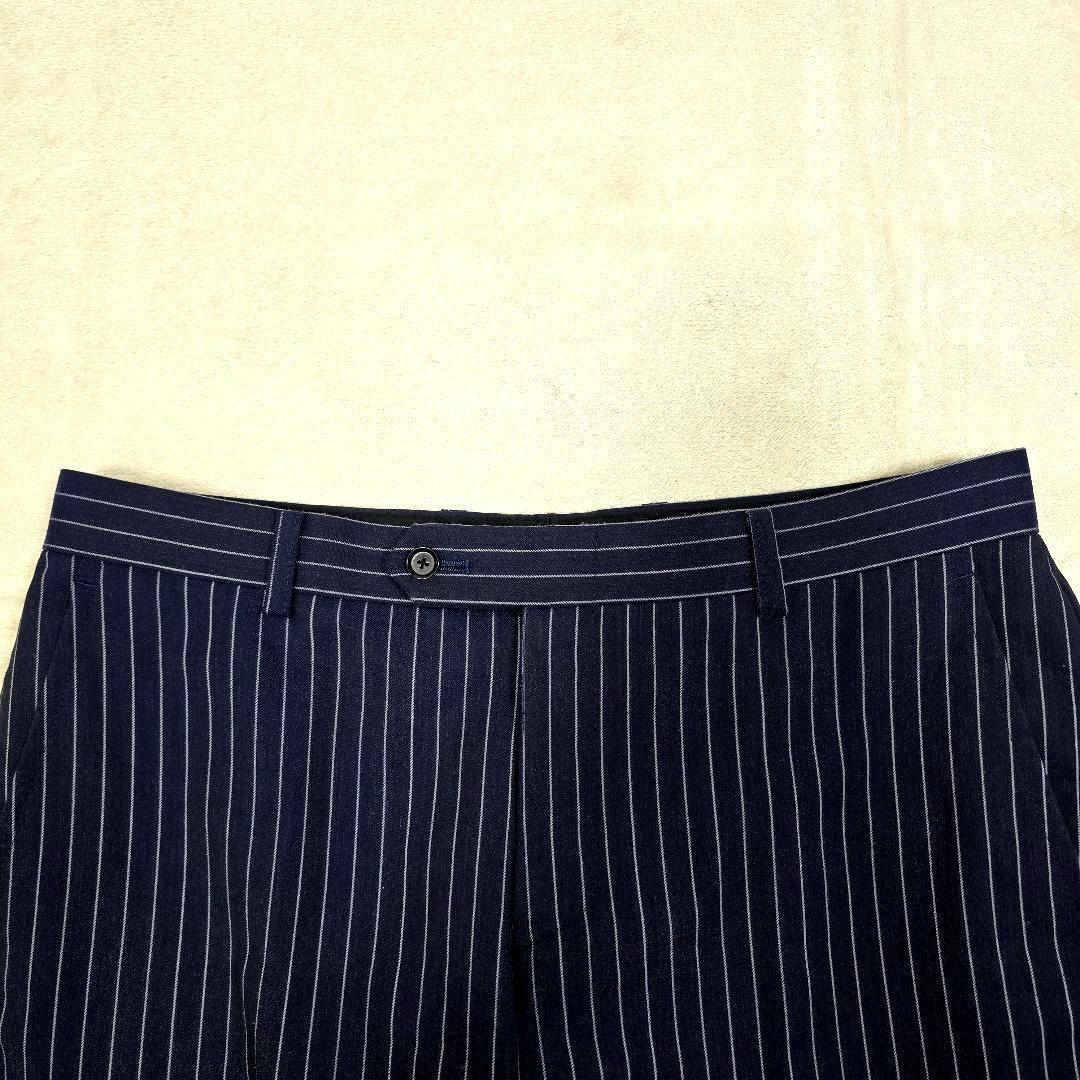 極美品 スーツセレクト 3ピース スーツセットアップ ストライプ ネイビー Y6