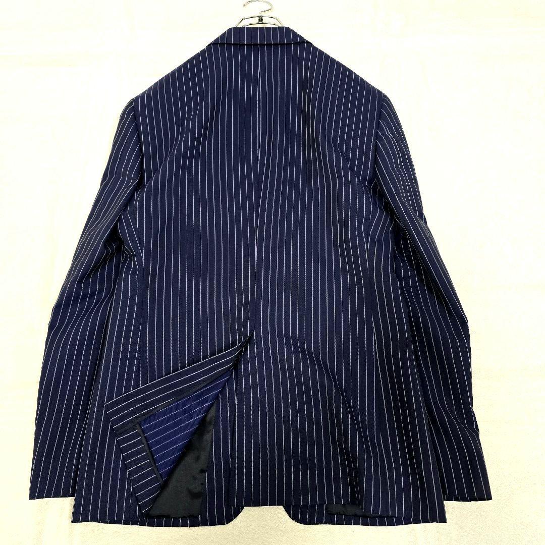 極美品 スーツセレクト 3ピース スーツセットアップ ストライプ ネイビー Y6