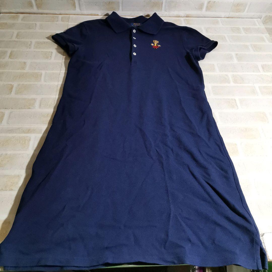 ポロラルフローレン ポロシャツ 半袖 ワンピース ネイビー ポロベア