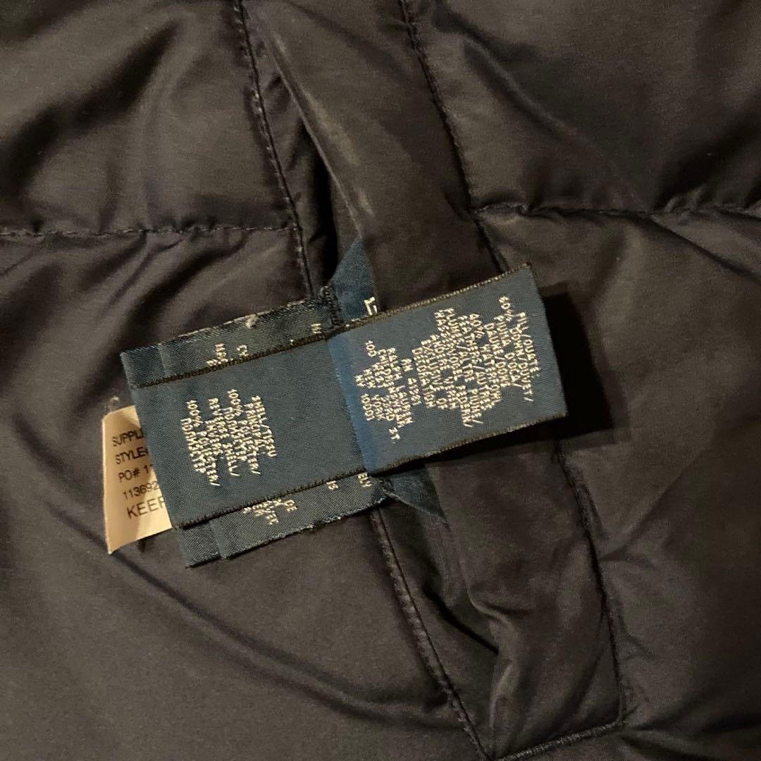 【ポロラルフローレン】ダウンベスト　リバーシブル　ネイビー　刺繍ロゴ　M相当　g