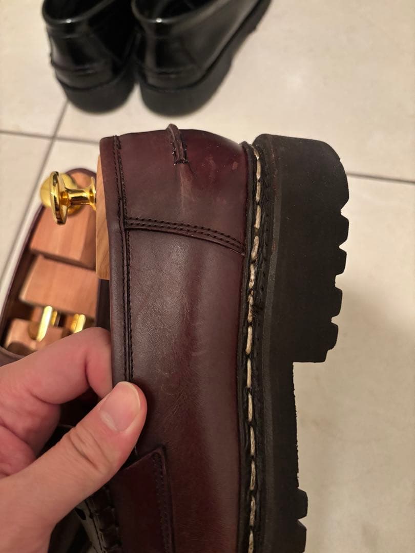 ダークブラウン レザー ローファー