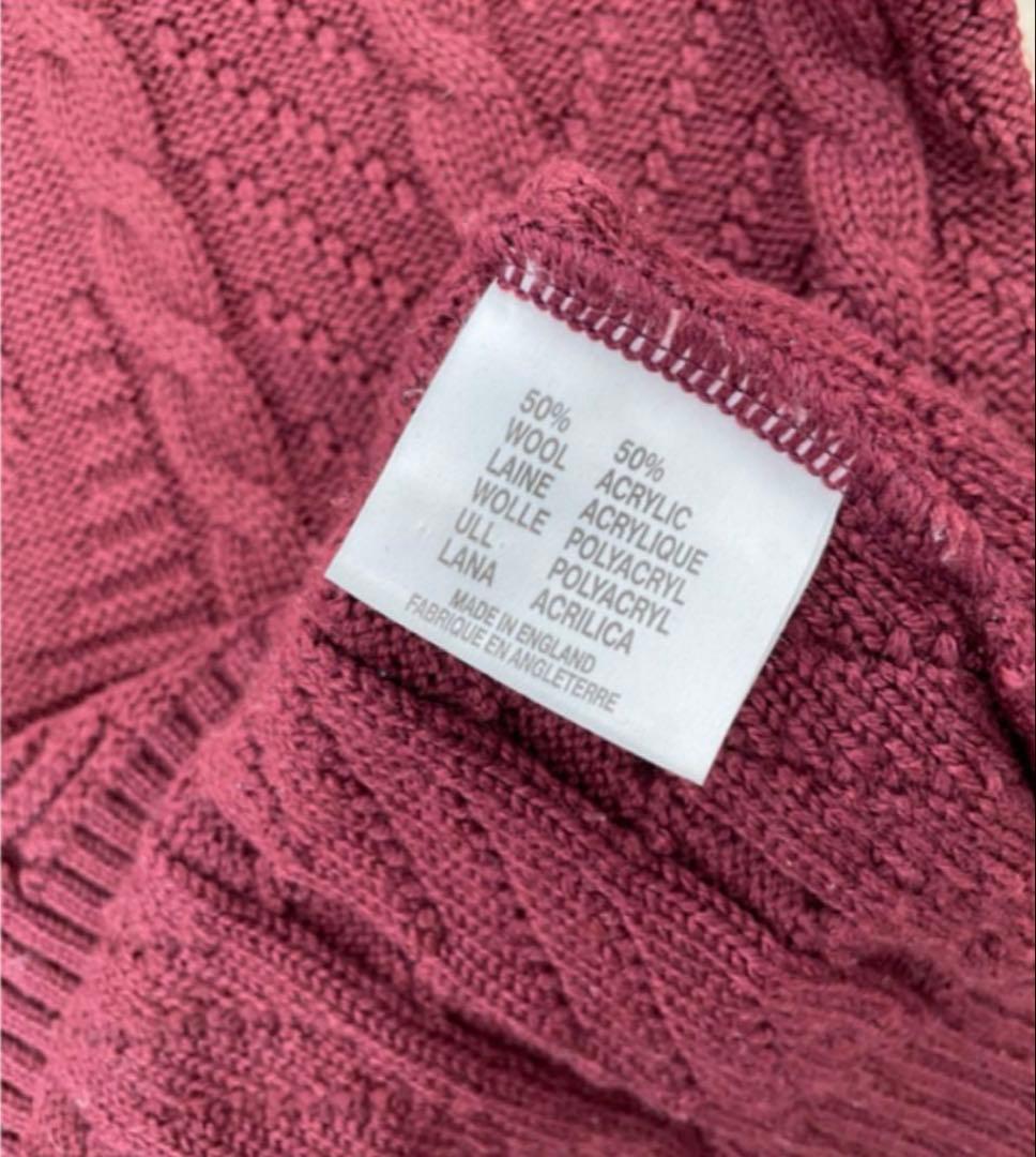 Burberrys 90'sバーガンディ ケーブルニット