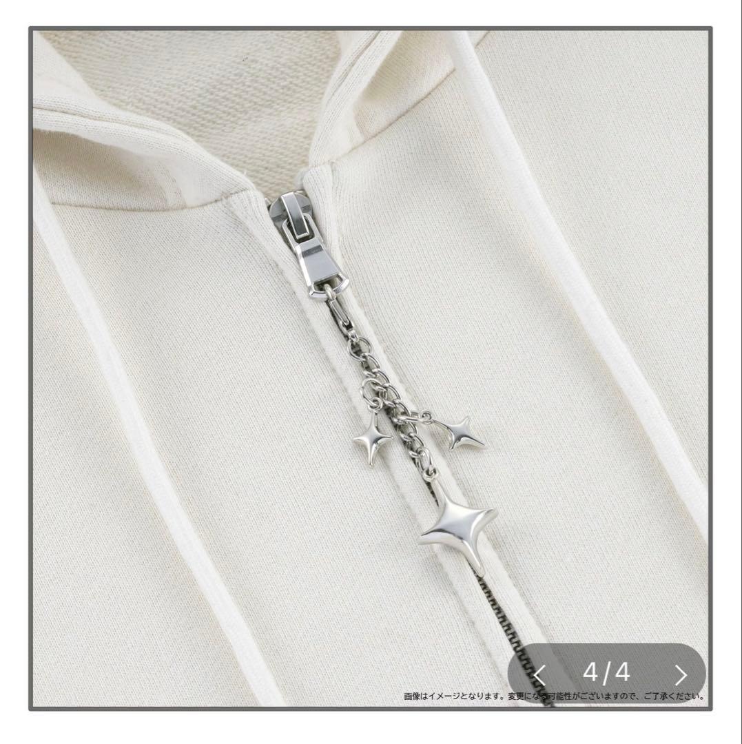 TREASURE PULSE ON ジップアップフーディー S/White