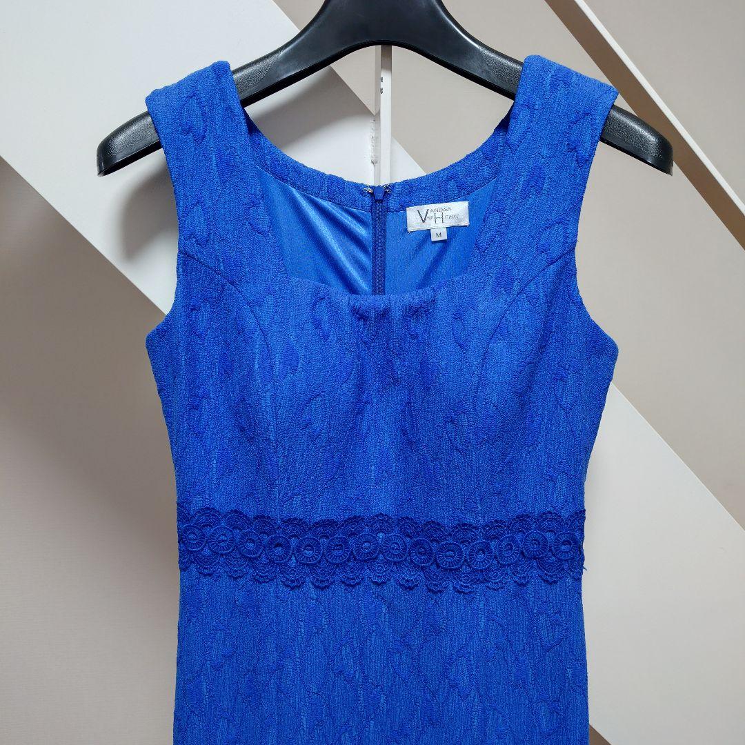 9号 M ヴァネッサハート マーメイド スクエア ワンピース ドレス ブルー