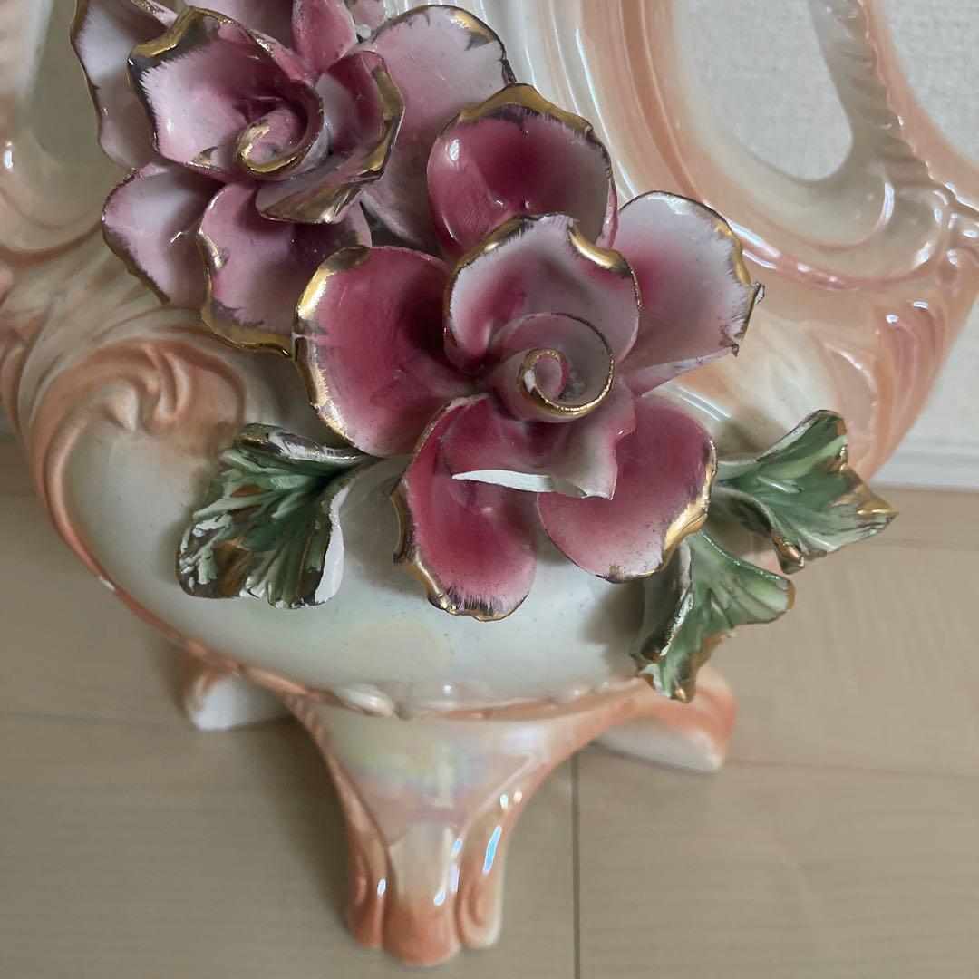 希少　高さ約70cm イタリア製 花瓶　陶器製　陶花　インテリア　置物