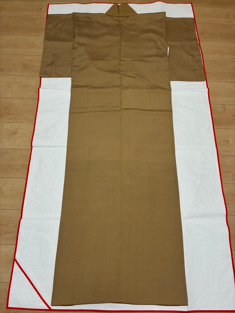 年末年始セール！　袷　紬　御召　小格子　裄67cm 正絹