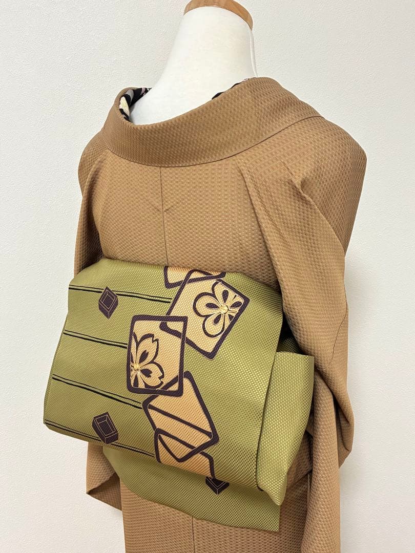 年末年始セール！　袷　紬　御召　小格子　裄67cm 正絹