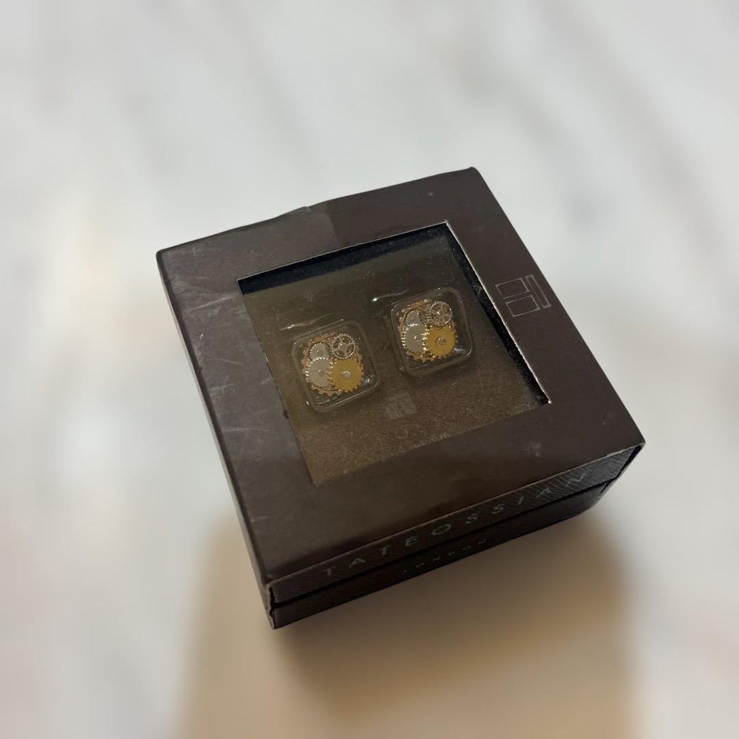 文*鳥様 タテオシアン TATEOSSIAN スクエア ギア カフスボタン 美品