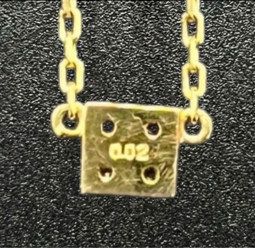 agete K18 ダイヤ ネックレス 0.02ct キューブ 18金