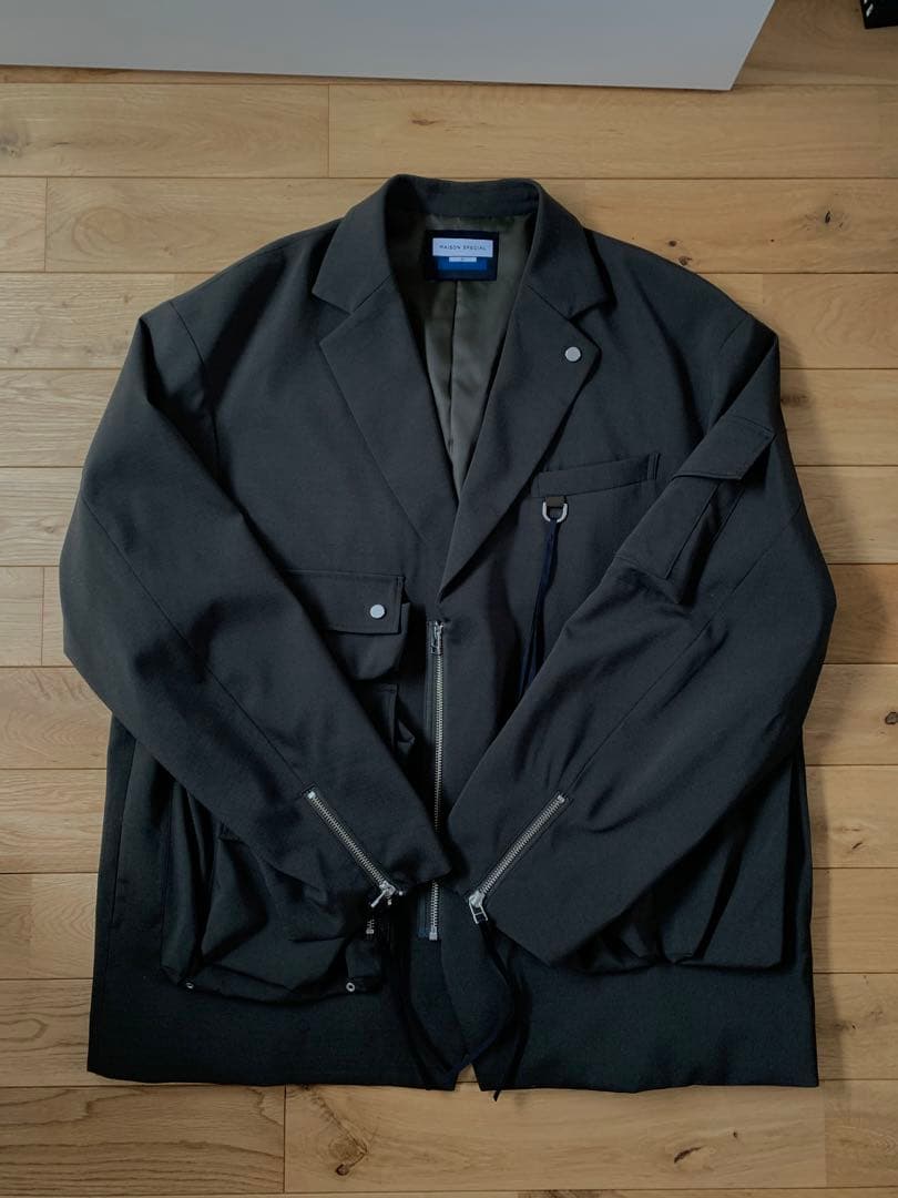 か*の様 プライムオーバーフロントジップミリタリーツイルテーラードジャケット