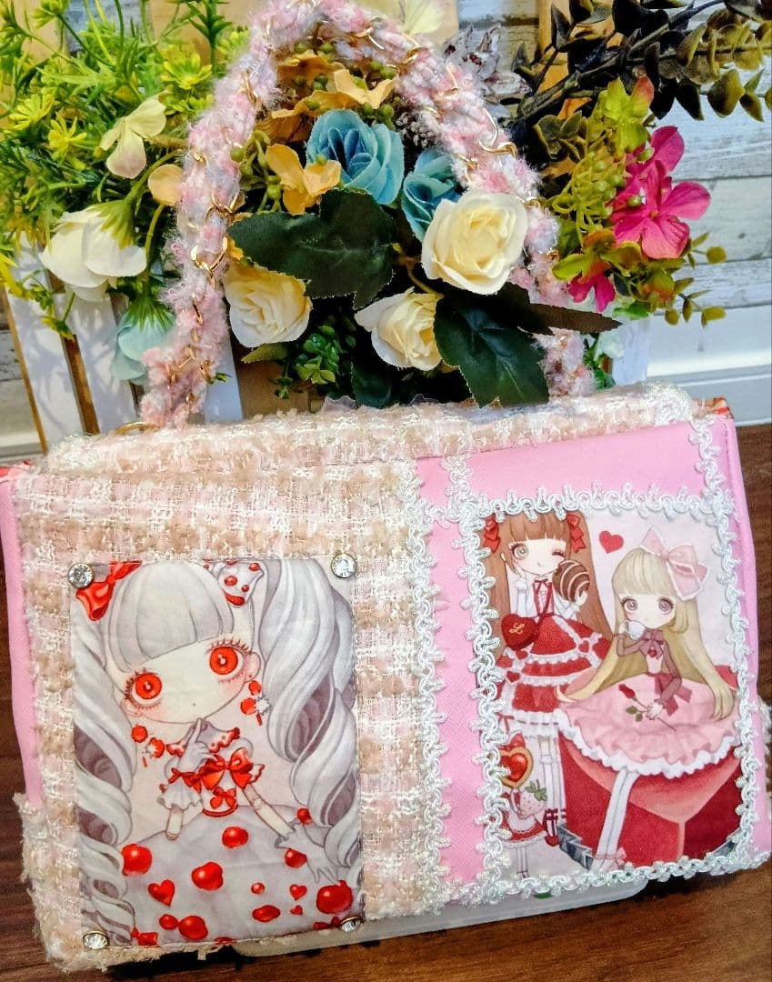 女の子パネルハンドメイドバッグ♡