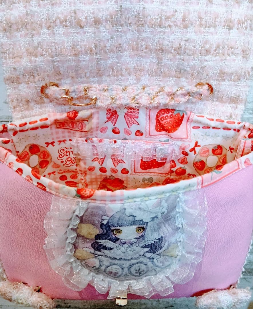 女の子パネルハンドメイドバッグ♡