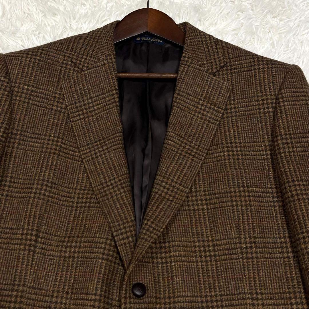 美品✨ブルックスブラザーズ グレンチェックツイードジャケット42 くるみボタン