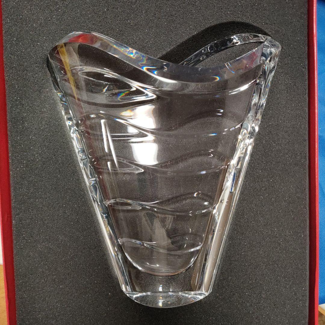 Baccarat クリスタル花瓶 波形デザイン