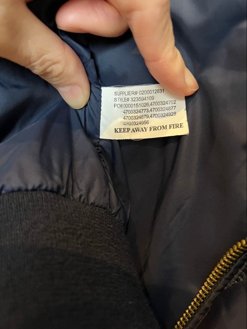 ポロラルフローレン　ネイビー キルティングジャケット　刺繍ロゴ