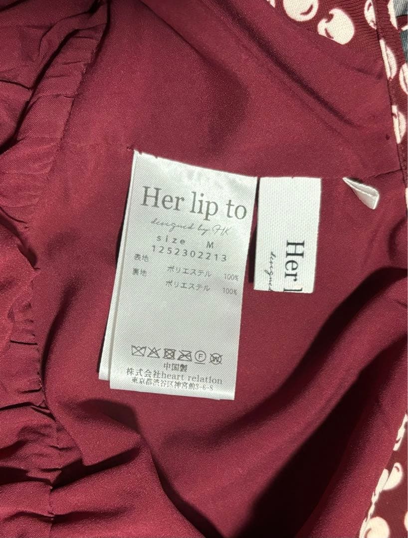 トップス her lip to Cherry Pattern Strap Top